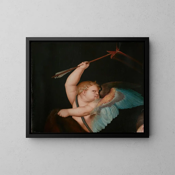 Cupid nuolien liekehtivästä - Hans Baldung — kehystetty taideteos seinällä