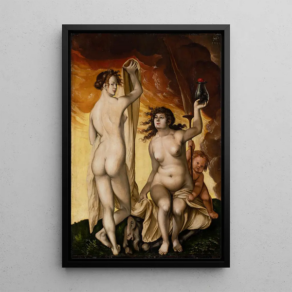 Kaksi noitaa - Hans Baldung — kehystetty taideteos seinällä