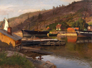 Hans Gude - Landingsbrygge Husvik Drbak.webp