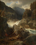 Cascade à Hallingdal - Hans Gude — näkymä teoksesta
