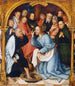 Kristuksen jalkojen pesu Pyhälle Pietarille - Hans Holbein vanha — näkymä teoksesta