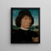 Bernardo Bembo valtiomies ja Venetsian suurlähettiläs - Hans Memling — kehystetty taideteos seinällä