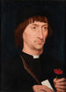 Miehen muotokuva neilikka kädessä - Hans Memling — näkymä teoksesta