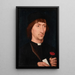 Miehen muotokuva neilikka kädessä - Hans Memling — kehystetty taideteos seinällä