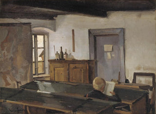 Hans Smidth - En Skolestue Med En Lsende Dreng.webp