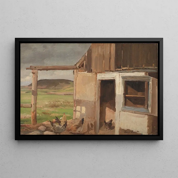 talosta kanatarhalla - Hans Smidth — kehystetty taideteos seinällä