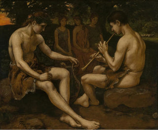 Apollon ja Marsyas - Hans Thoma — näkymä teoksesta