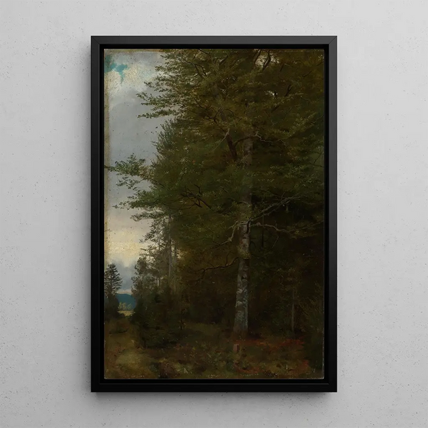 Lehmus metsän reunalla - Hans Thoma — kehystetty taideteos seinällä