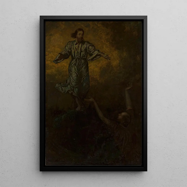 Kristus ja Pyhä Pietari - Hans Thoma — kehystetty taideteos seinällä