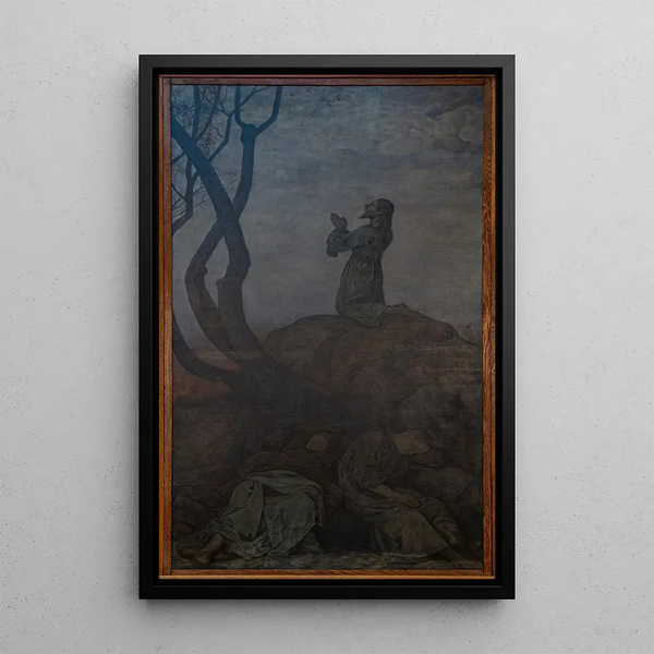 Kristus Oliivivuorella - Hans Thoma — kehystetty taideteos seinällä