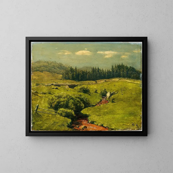 Le ruisseau brun - Hans Thoma — kehystetty taideteos seinällä