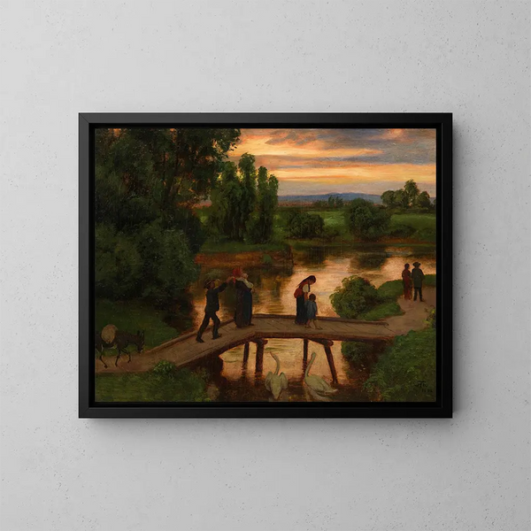 Le Pont Soir d'été - Hans Thoma — kehystetty taideteos seinällä