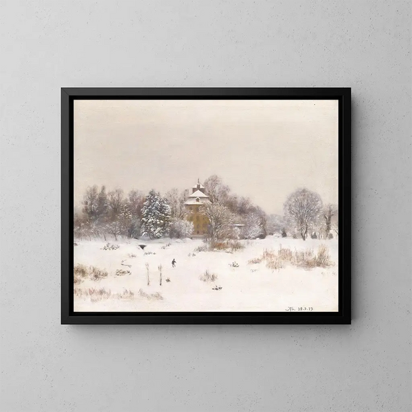 La lande près de Francfort en hiver - Hans Thoma — kehystetty taideteos seinällä