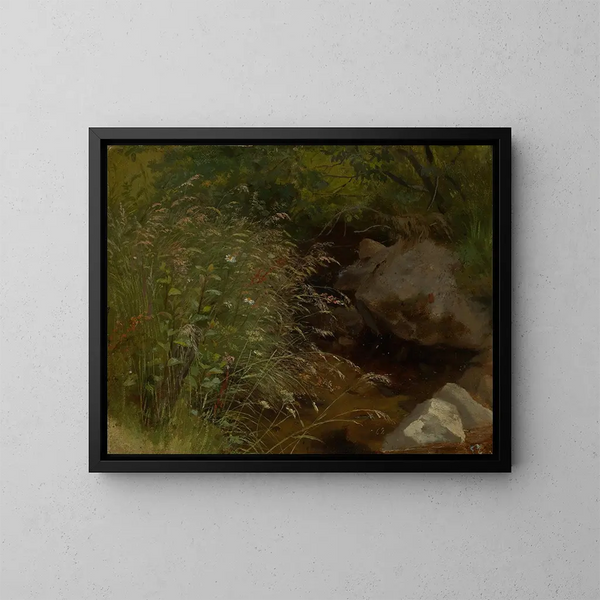Nainen veden äärellä - Hans Thoma — kehystetty taideteos seinällä