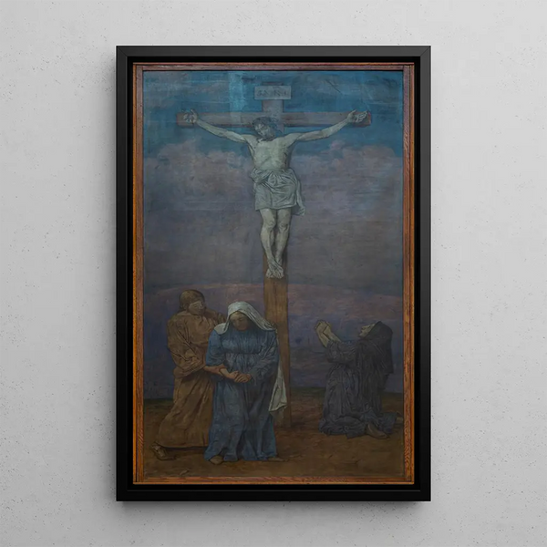 Kristuksen ristiinnaulitseminen - Hans Thoma — kehystetty taideteos seinällä