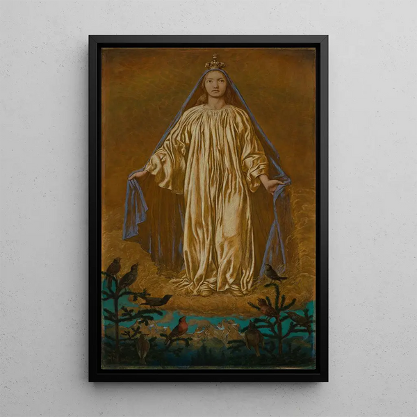 Maria taivaan kuningattarena - Hans Thoma — kehystetty taideteos seinällä