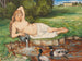 Nymphe au bord d'un ruisseau - Hans Thoma — näkymä teoksesta