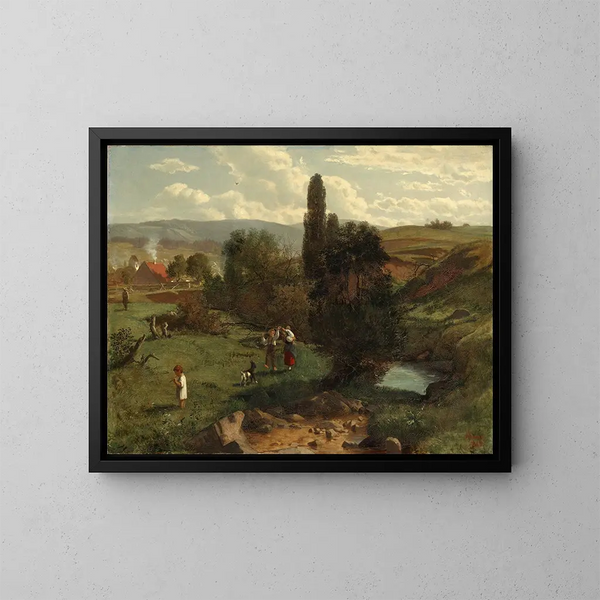 Maisema Schwarzwaldista - Hans Thoma — kehystetty taideteos seinällä
