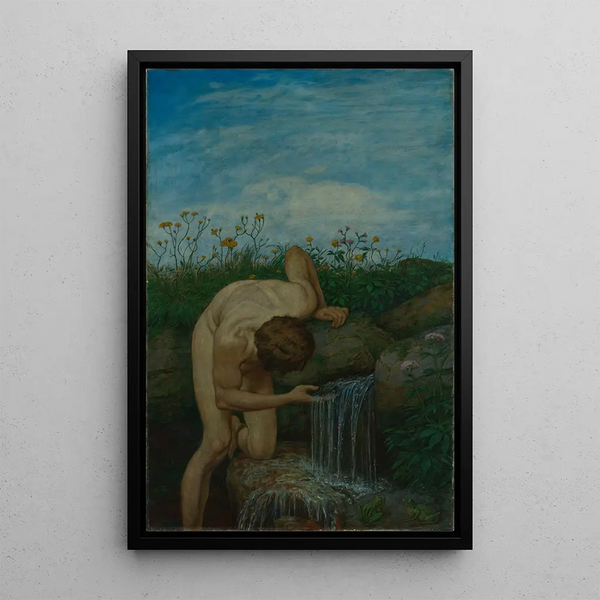 Triptyykki Lähde - Hans Thoma — kehystetty taideteos seinällä