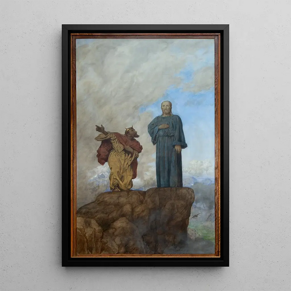 Kristuksen kiusaus - Hans Thoma — kehystetty taideteos seinällä