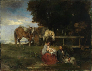 Hans Von Mares - Rast am Waldesrand.webp
