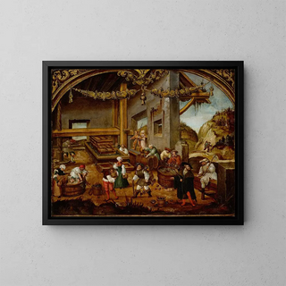 Hans Wertinger - Gathering Grapes and Making Wine September from a cycle of the labours of the months.webp