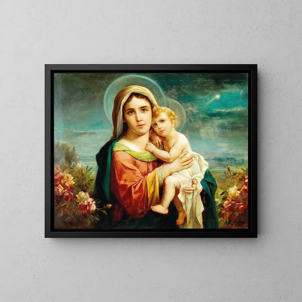 Vierge à l'Enfant - Hans Zatzka — kehystetty taideteos seinällä