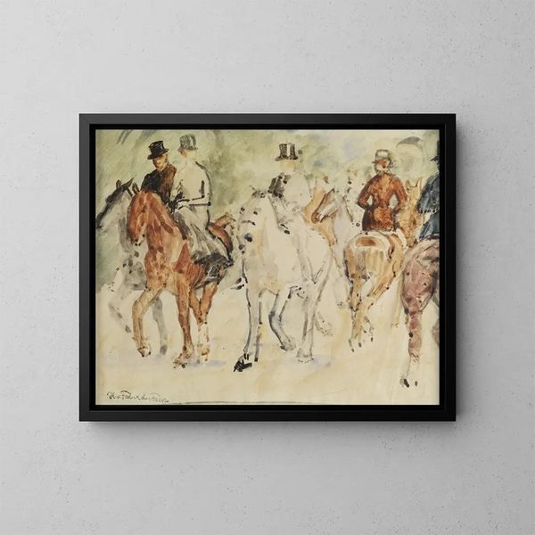 La Sortie à cheval - Hans von Faber du Faur — kehystetty taideteos seinällä