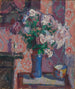 Ruusut sinisessä maljakossa - Harold Gilman — näkymä teoksesta