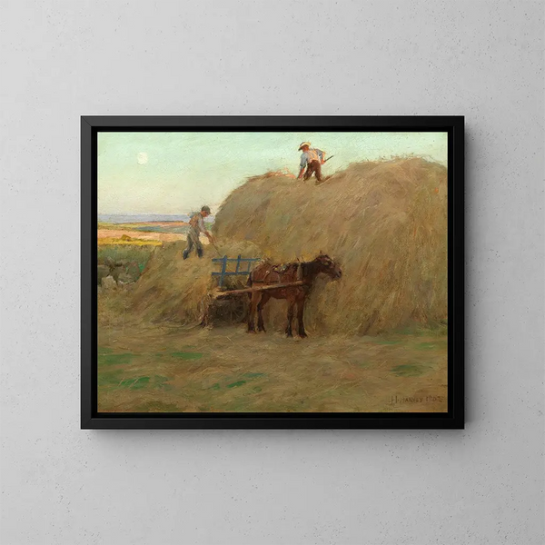 Rakentaa heinää - Harold Harvey — kehystetty taideteos seinällä