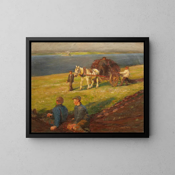 Erittää kalastusköydet - Harold Harvey — kehystetty taideteos seinällä