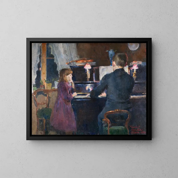 Suuri veli leikkii - Harriet Backer — kehystetty taideteos seinällä