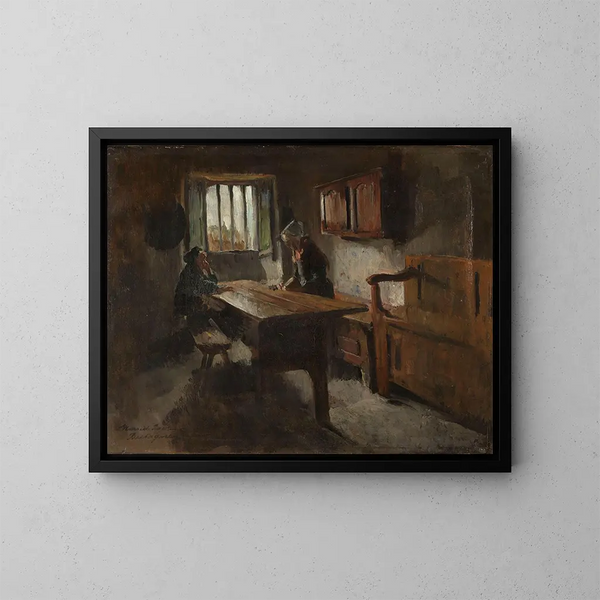 Sisämaalaus Rochefort-en-Terre, Bretagnen maatilasta - Harriet Backer — kehystetty taideteos seinällä