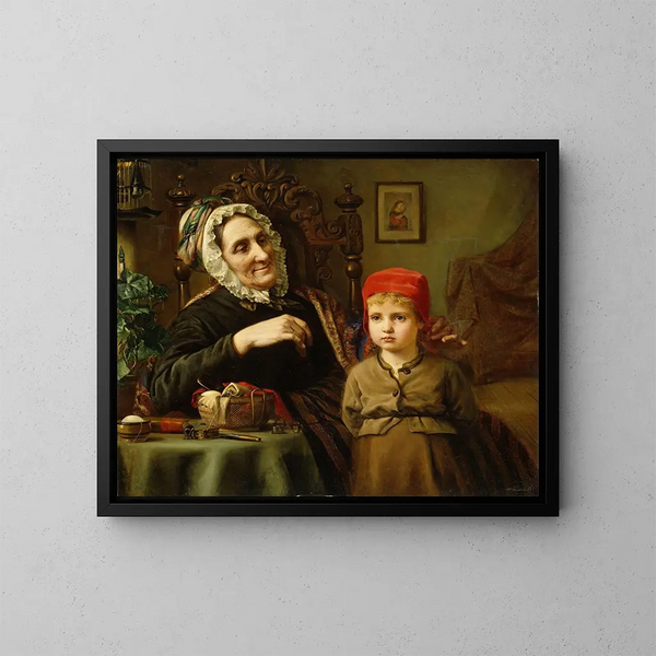 Le Petit Chaperon rouge - Harriet Backer — kehystetty taideteos seinällä