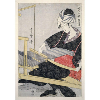Hata-ori - Tissage sur un métier à tisser - Kitagawa Utamaro | Reproduction Tableau Décoration murale affiche copie