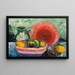 Luonnonkuva still life punaisella lautasella, kannulla ja sitruksella - Hedwig Wagner — kehystetty taideteos seinällä