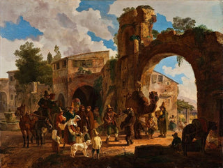 Heinrich Brkel - The Performing Bears Come To An Italian Village.webp