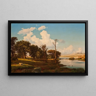 Heinrich Buntzen - Oak Trees By A Pool.webp