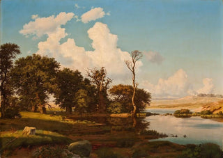 Heinrich Buntzen - Oak Trees By A Pool.webp