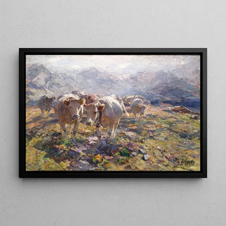 Heinrich Von Zgel - Am Morgen auf der Alm Steiermark.webp