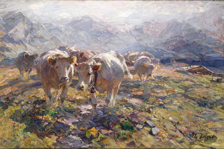 Heinrich Von Zgel - Am Morgen auf der Alm Steiermark.webp