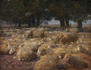 Parc à moutons de Heidemoor - Heinrich von Zügel — näkymä teoksesta