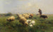 Aurinkoinen laidunmaalaus - Heinrich von Zügel — näkymä teoksesta