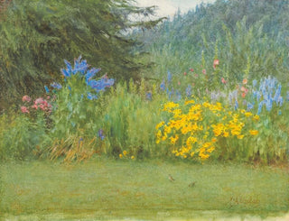 Helen Allingham - In a Surrey garden Brook near Witley.webp