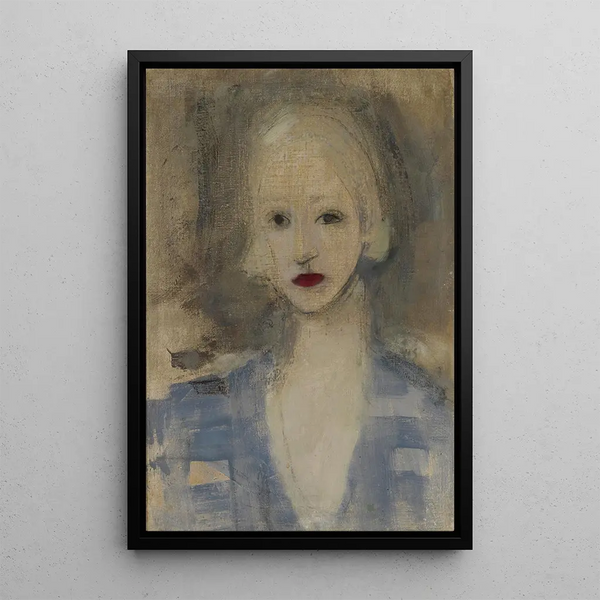 Vaalea nainen - Helene Schjerfbeck — kehystetty taideteos seinällä