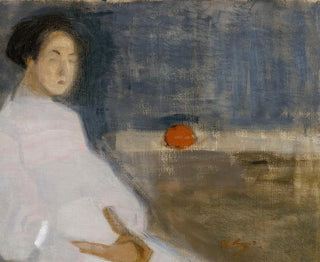 Tytär appelsiinilla, leipurin tytär - Helene Schjerfbeck — näkymä teoksesta