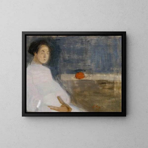 Tytär appelsiinilla, leipurin tytär - Helene Schjerfbeck — kehystetty taideteos seinällä
