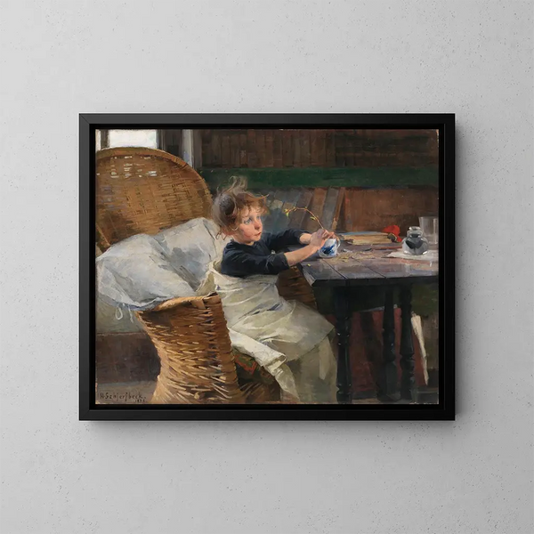 Le Convalescent - Helene Schjerfbeck — kehystetty taideteos seinällä