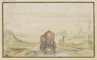 Hendrick Avercamp - Landstrae mit einer roten Kutsche.webp