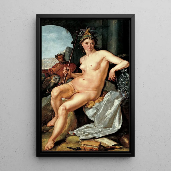 Minerva - Hendrick Goltzius — kehystetty taideteos seinällä